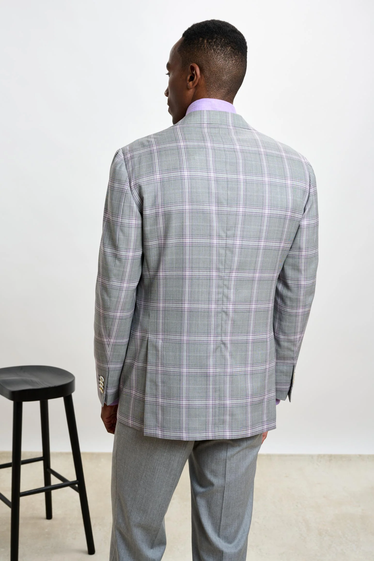 Light Grey & Lila Check Soho Jacket Mosaic - Image 8
