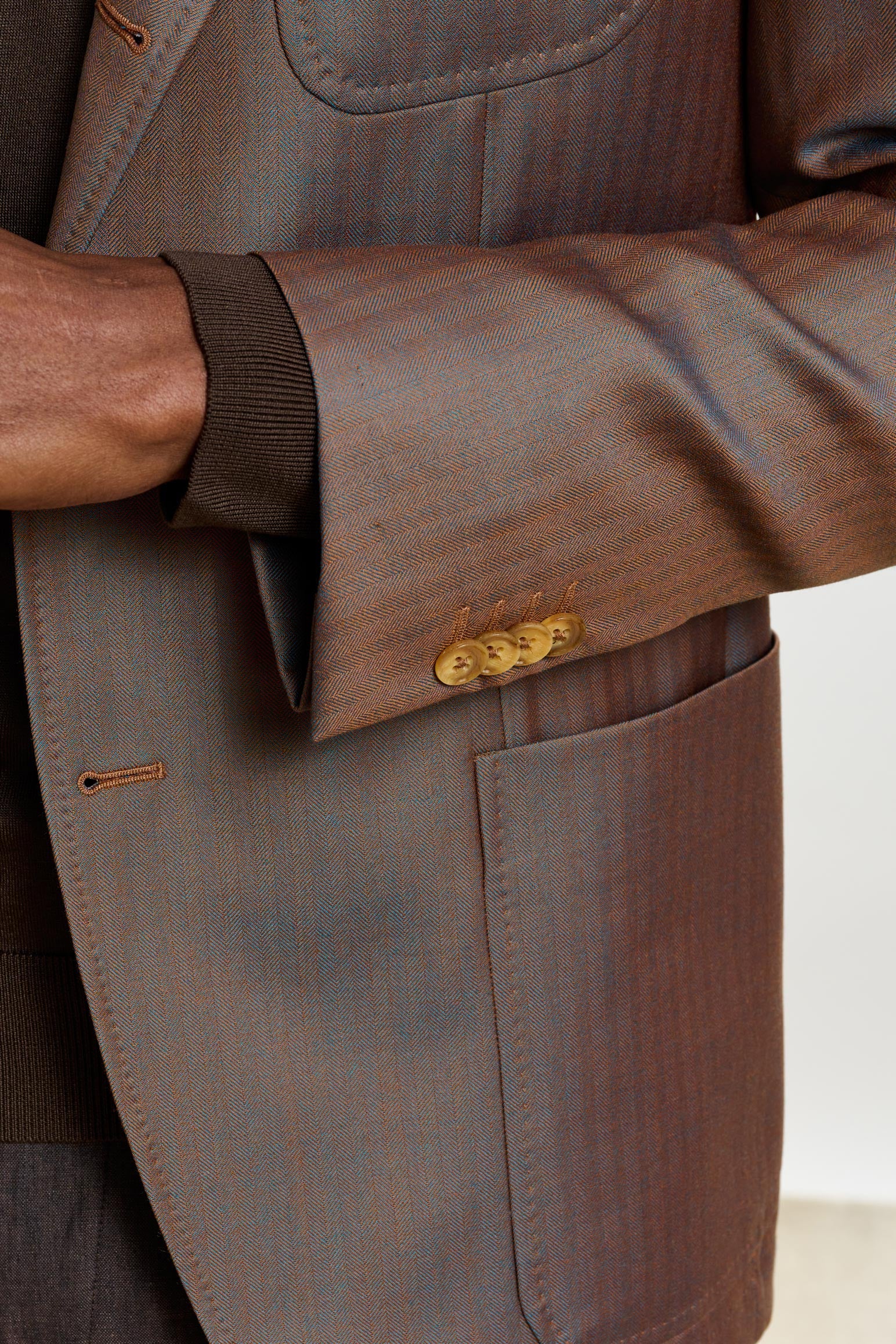 Herringbone Brown Soho Jacket Rhapsody - Image 2