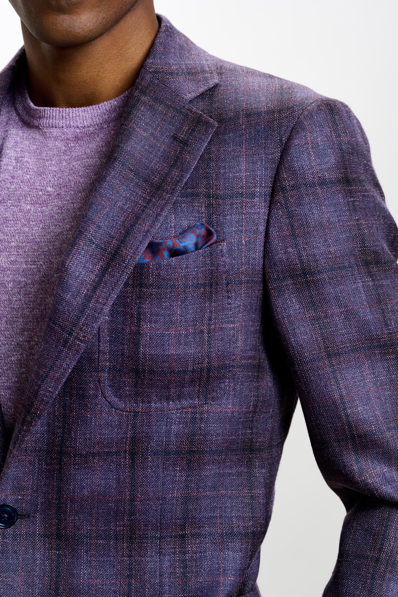 Dark Aubergine Check Soho Jacket Taormina - Image 5