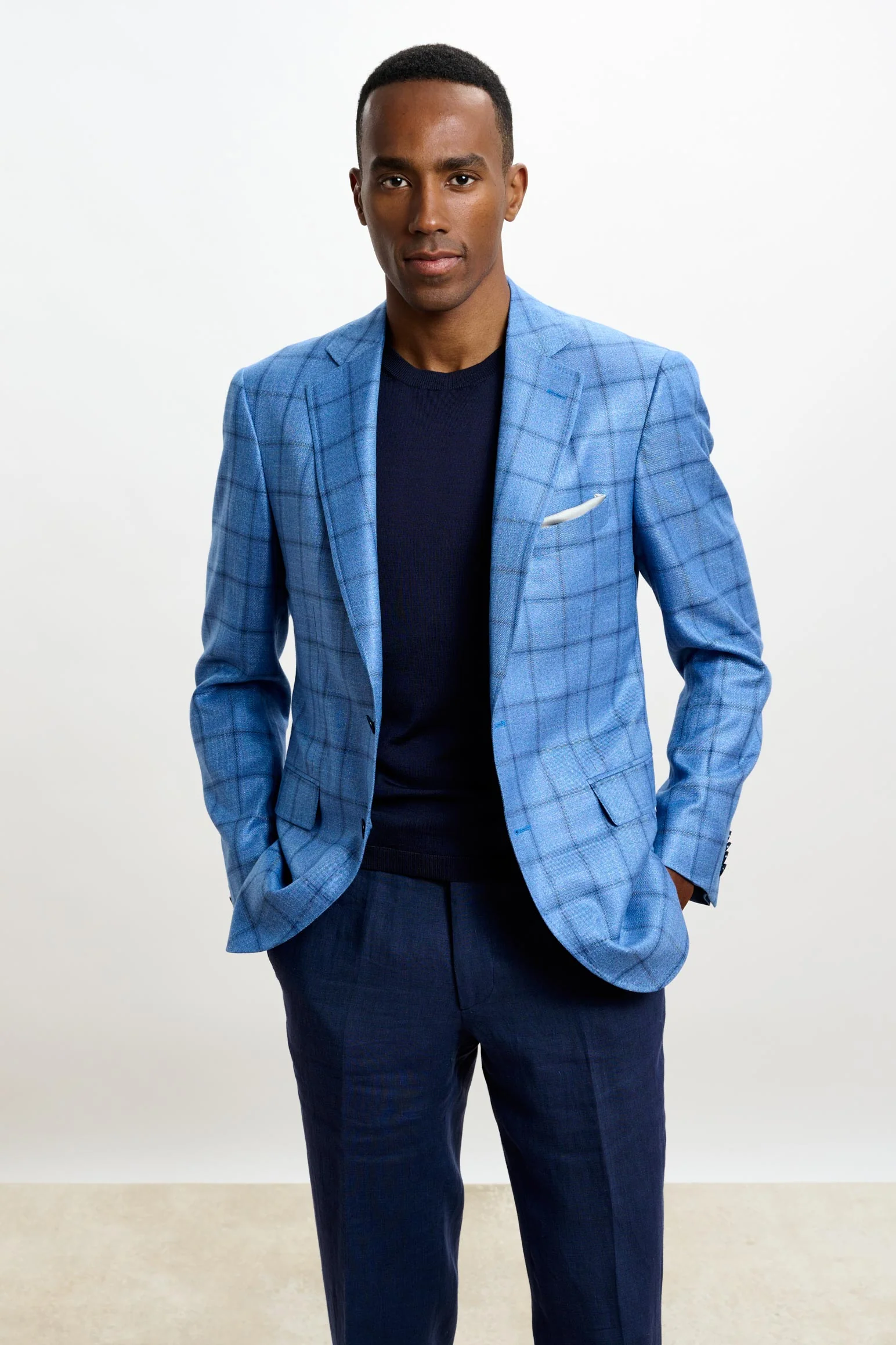 Light Blue Check Soho Jacket Taormina