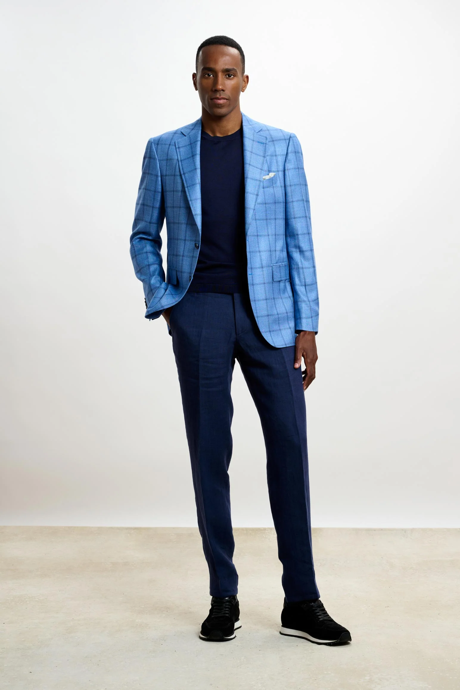 Light Blue Check Soho Jacket Taormina - Image 7