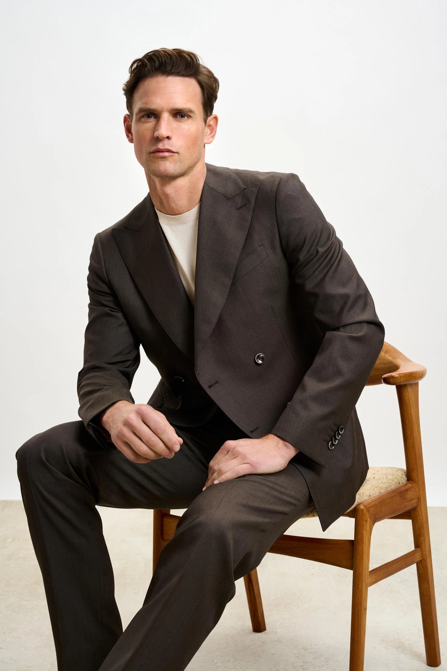 Solaro Dark Brown Soho Suit Image - Image 11