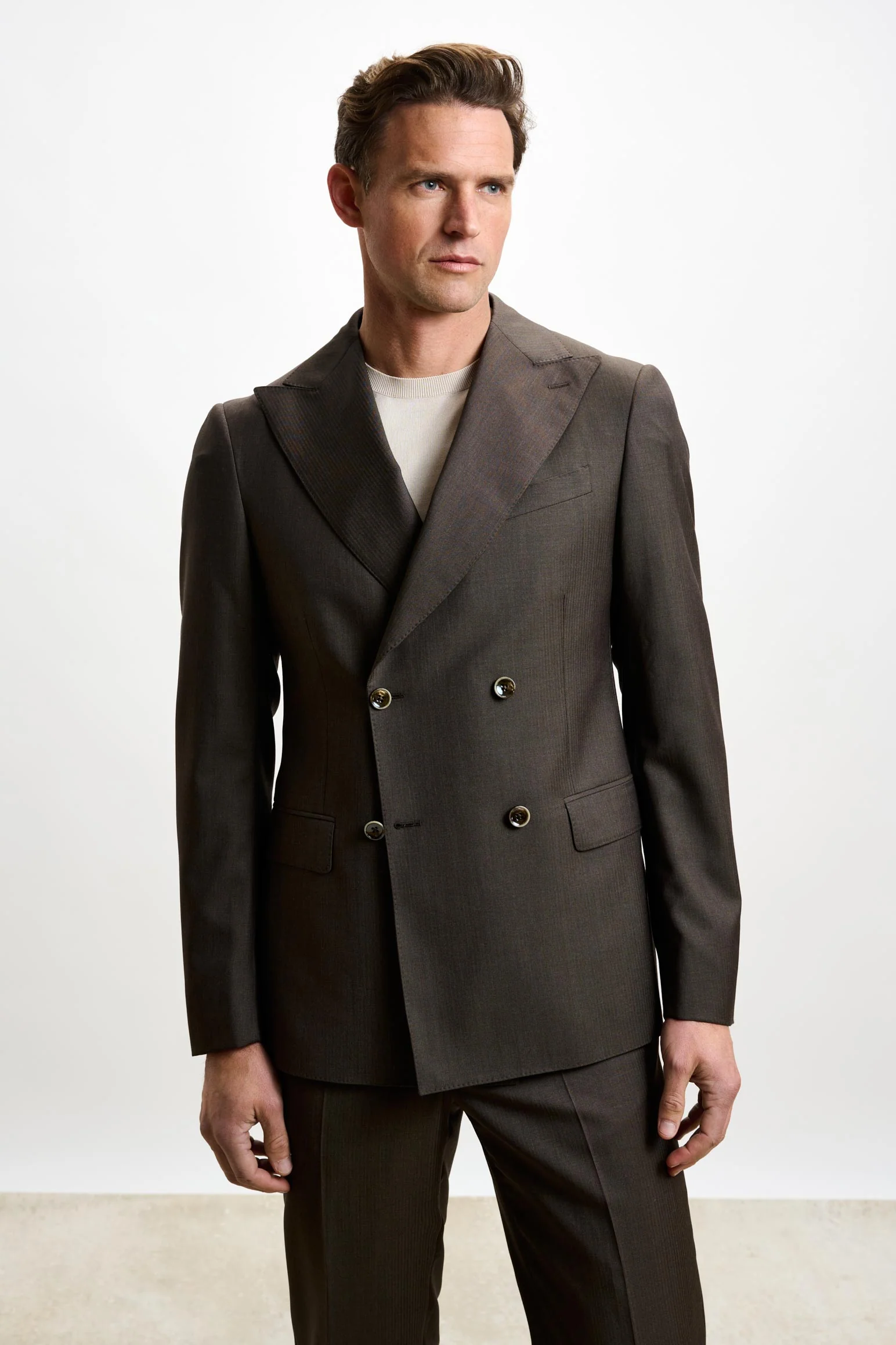 Solaro Dark Brown Soho Suit Image - Image 5