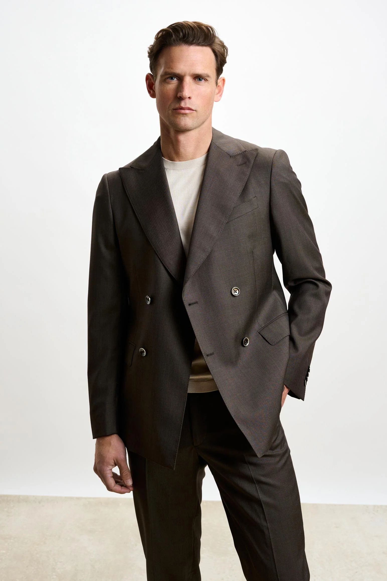 Solaro Dark Brown Soho Suit Image - Image 6