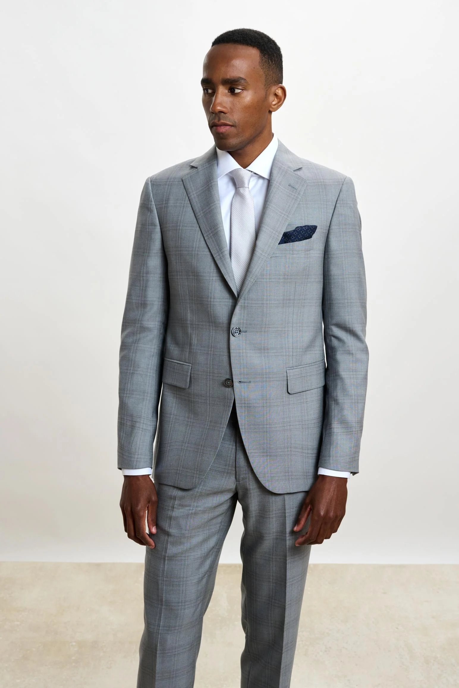Light Grey Check Soho Suit Sleek - Image 6