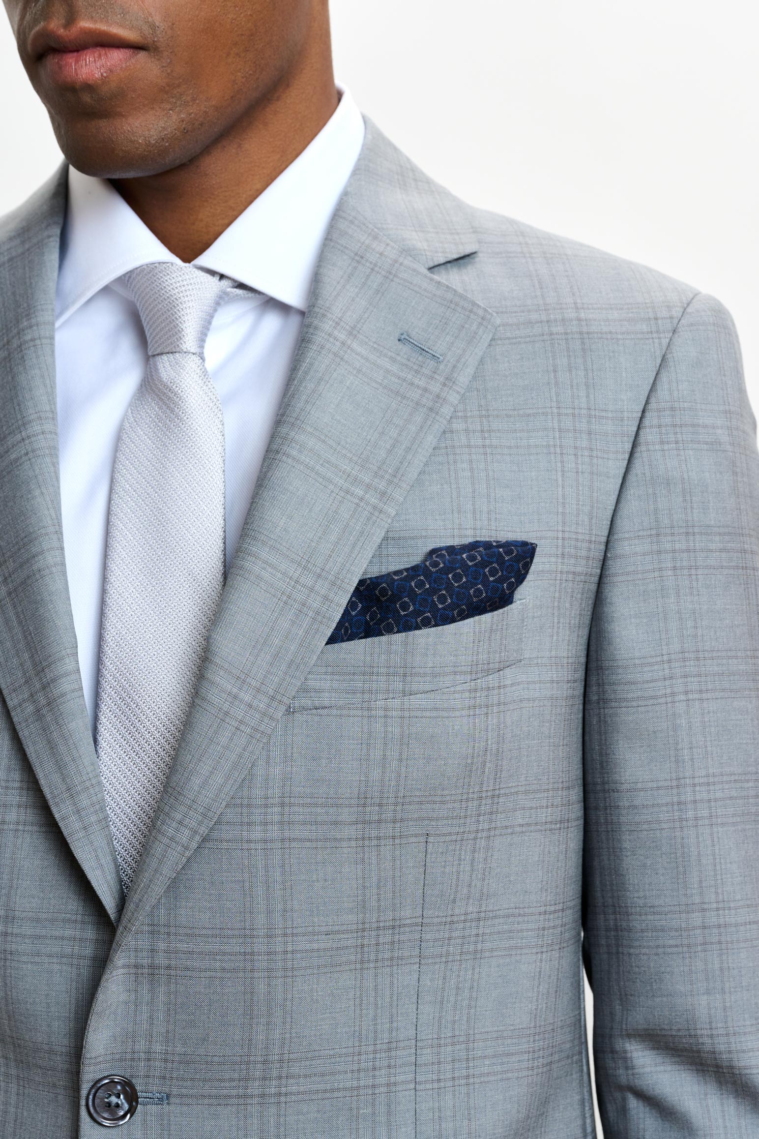 Light Grey Check Soho Suit Sleek - Image 7