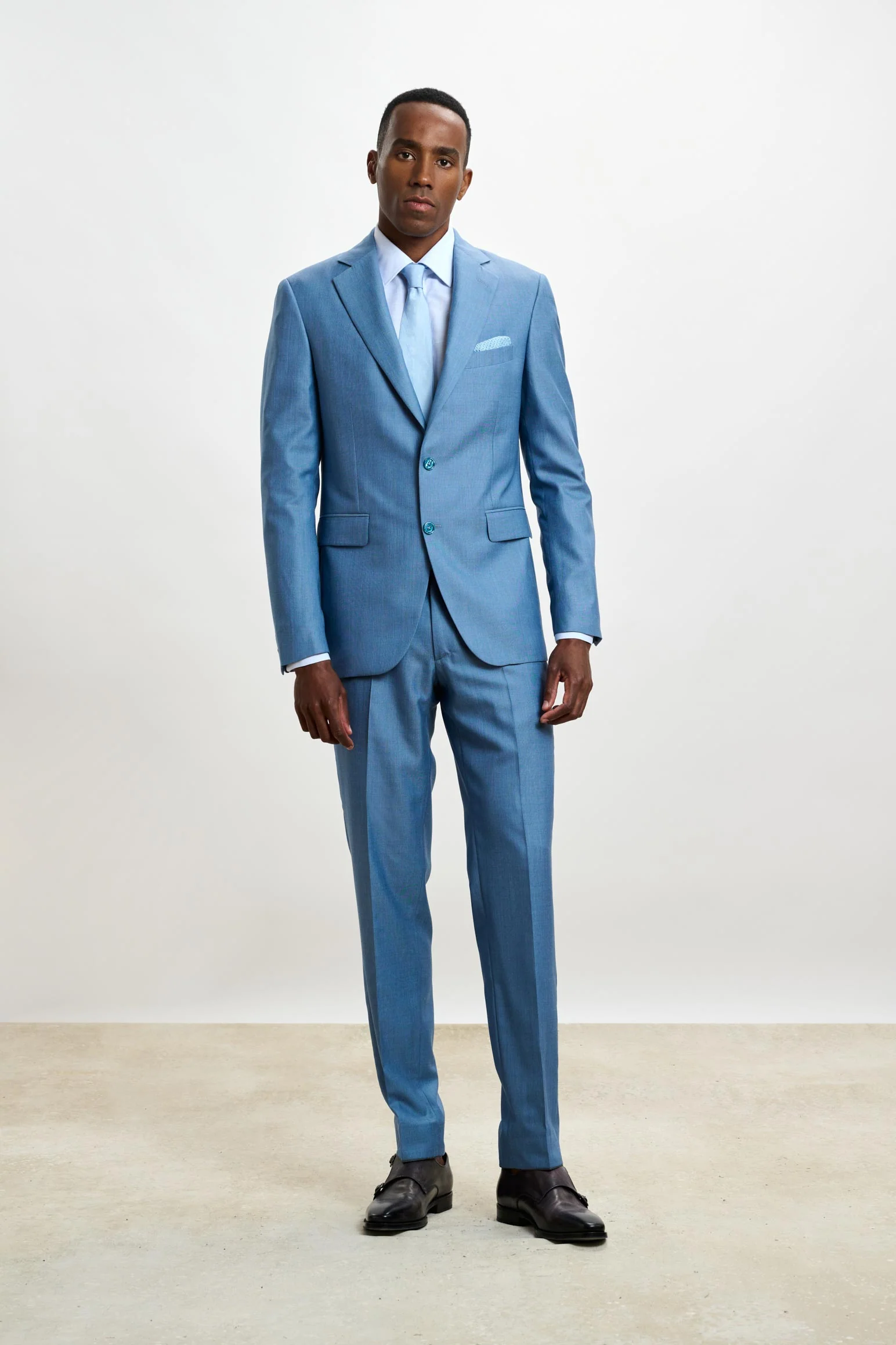 Plain Light Blue Soho Suit Sleek