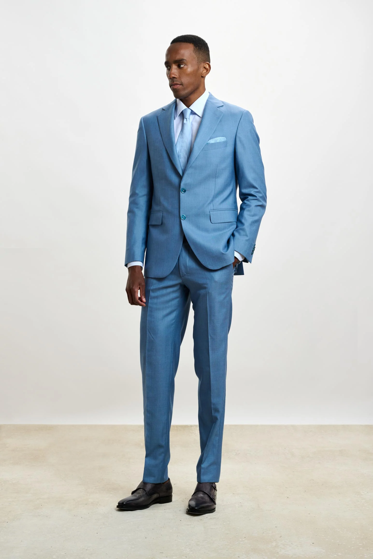 Plain Light Blue Soho Suit Sleek - Image 11