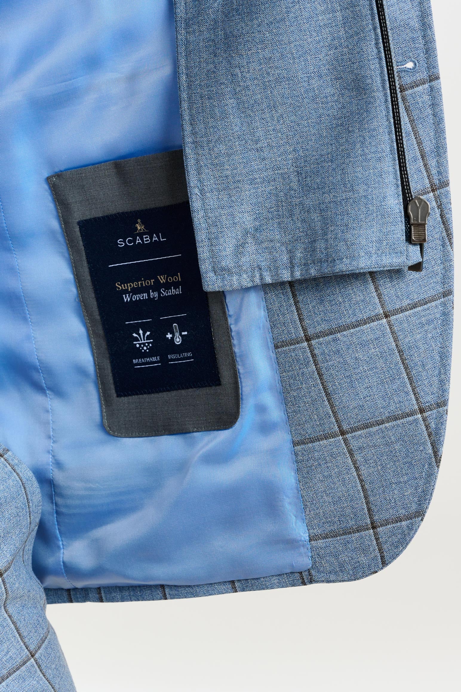 Light Blue Check Stanfield Jacket Crossover - Image 3