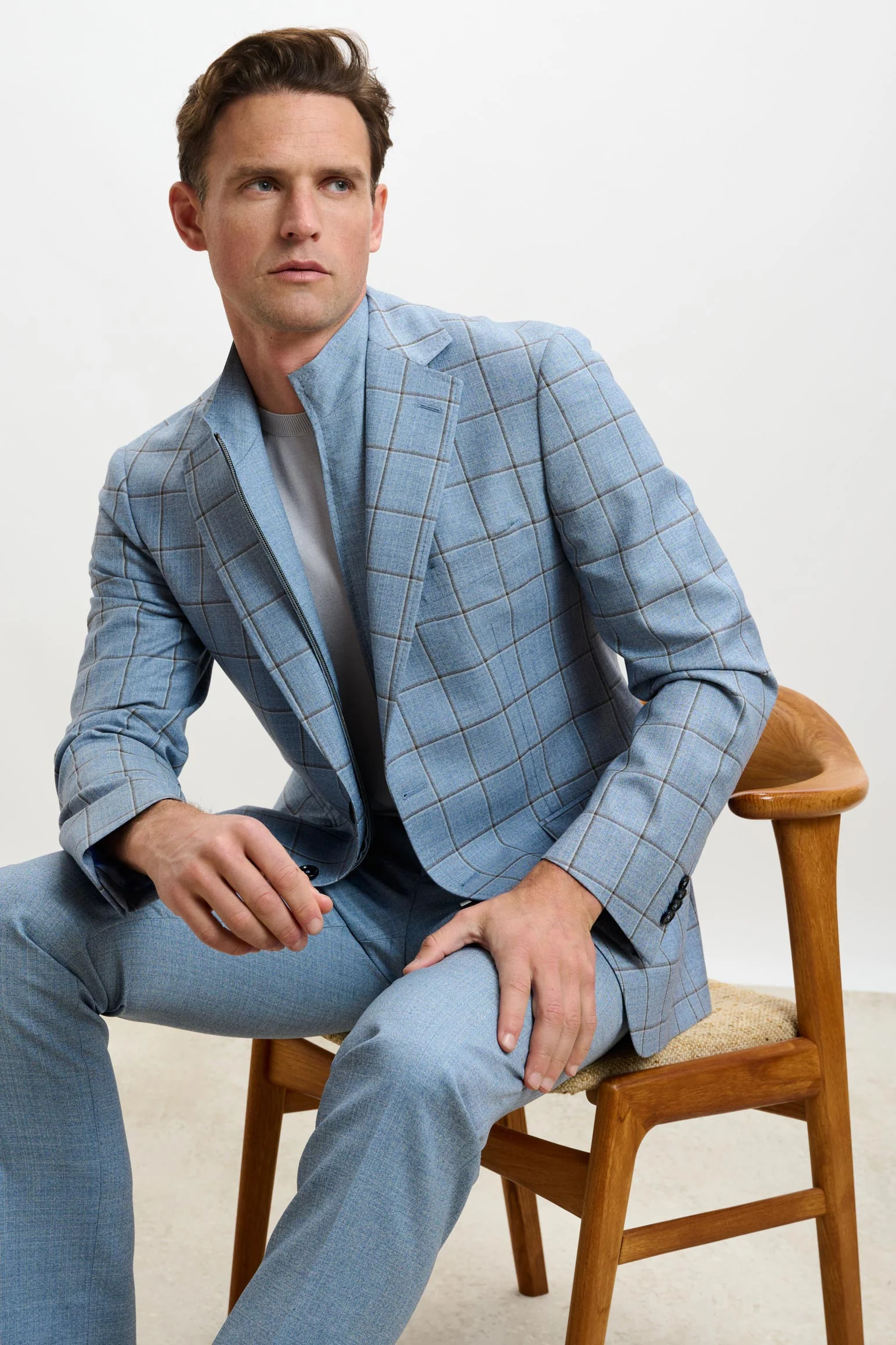 Light Blue Check Stanfield Jacket Crossover - Image 5