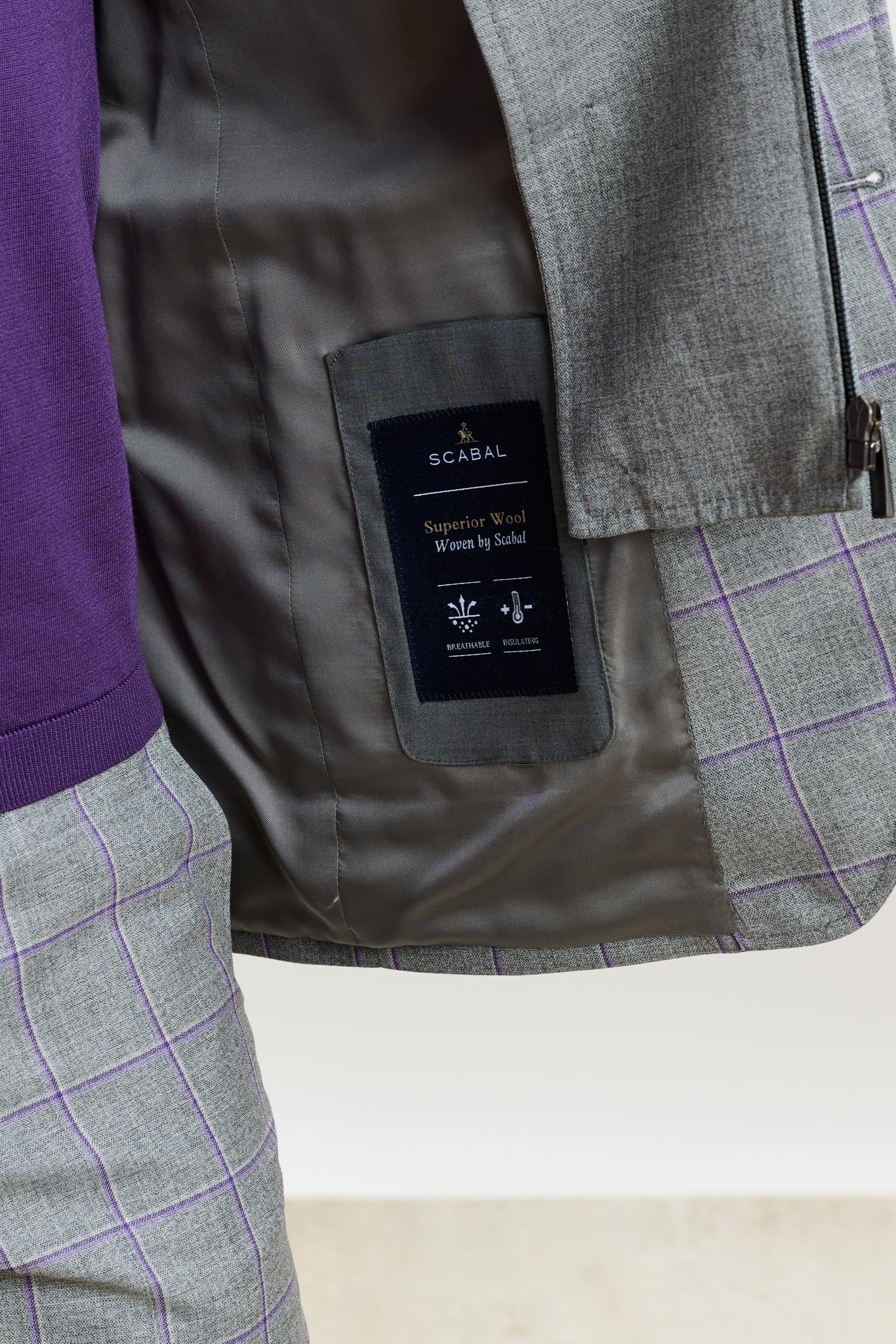 Grey Check Stanfield Jacket Crossover - Image 3