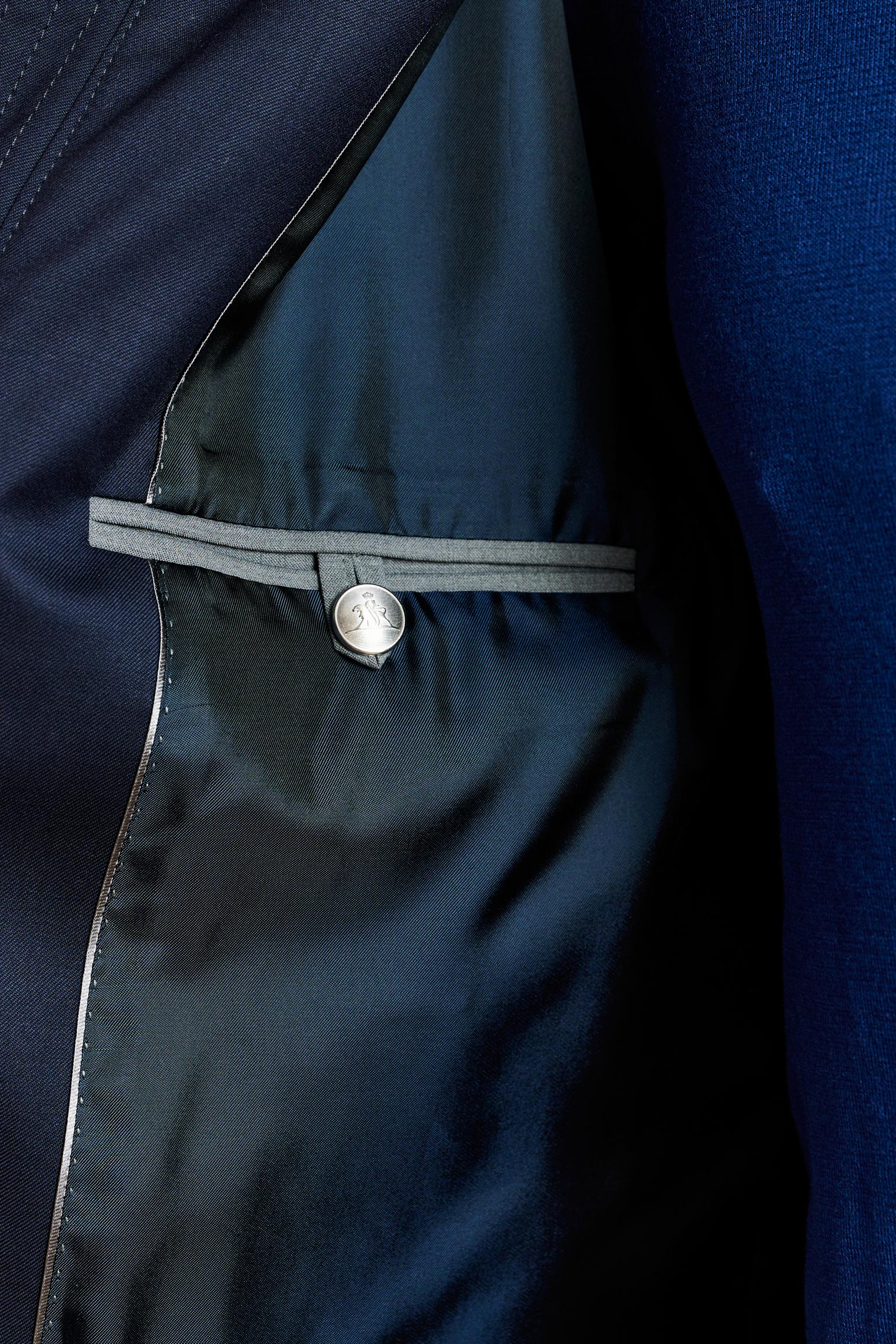 Dark Blue Warwick Bomber Jacket - Image 5