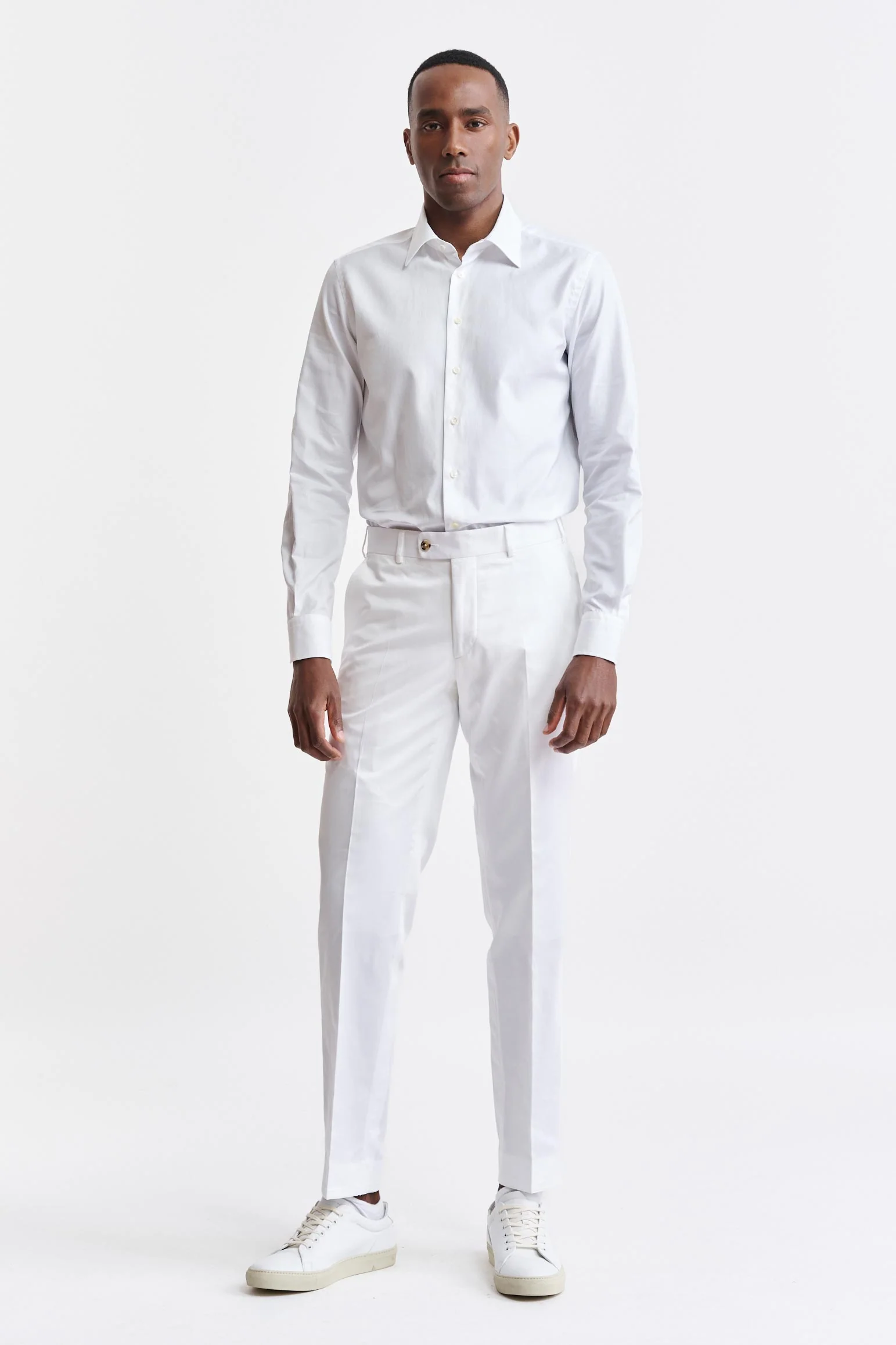 White 100% Cotton Farley Trousers Cashmere Cotton - Image 2