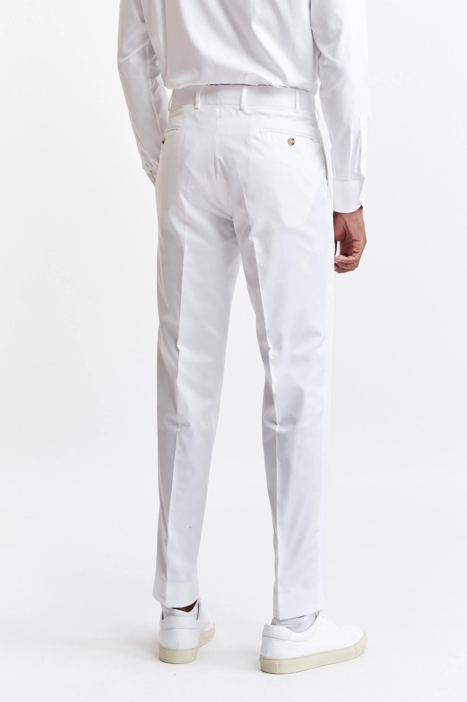 White 100% Cotton Farley Trousers Cashmere Cotton - Image 6