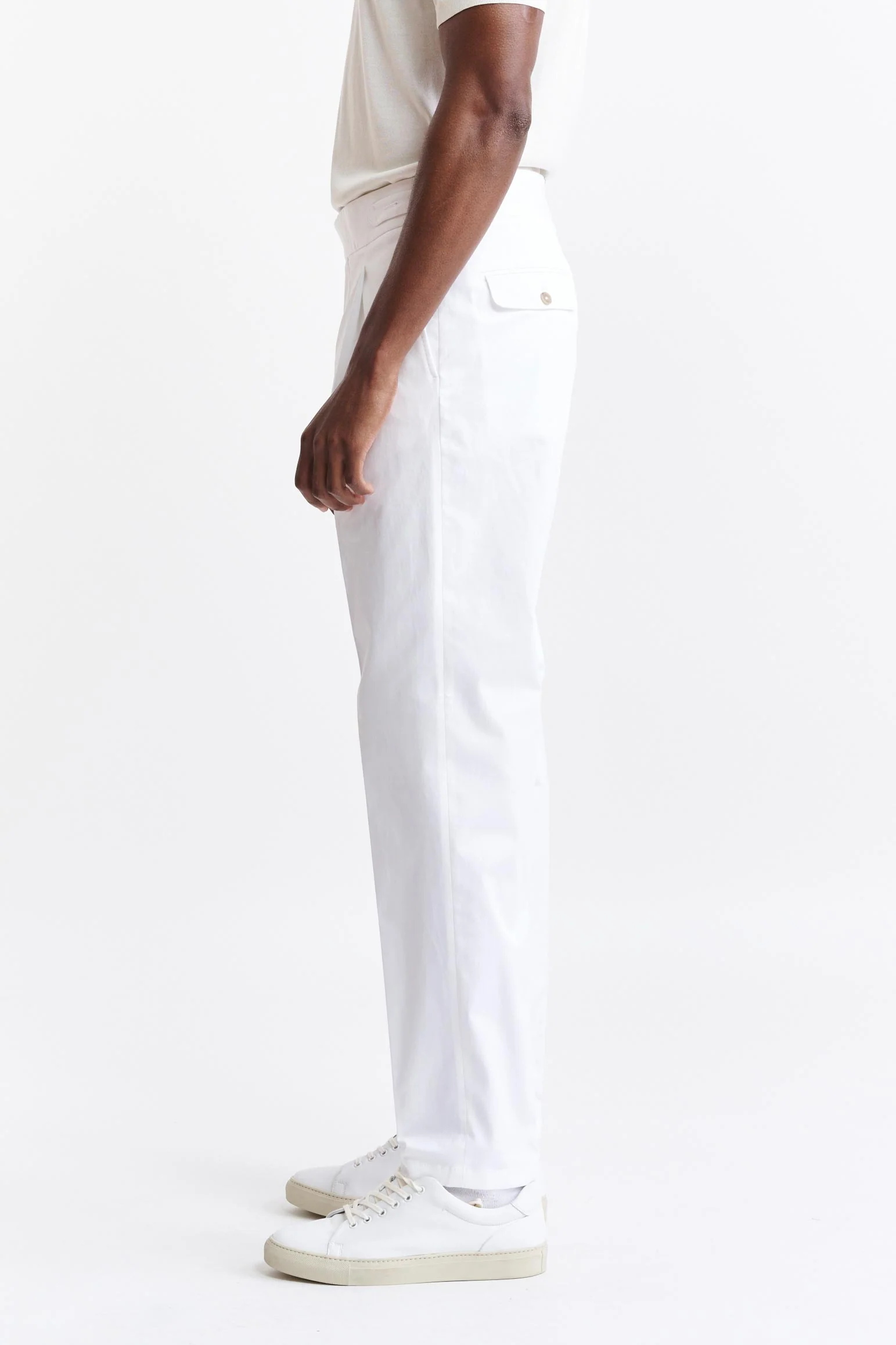 White Cotton Gurkha Trousers Cashmere Cotton - Image 3