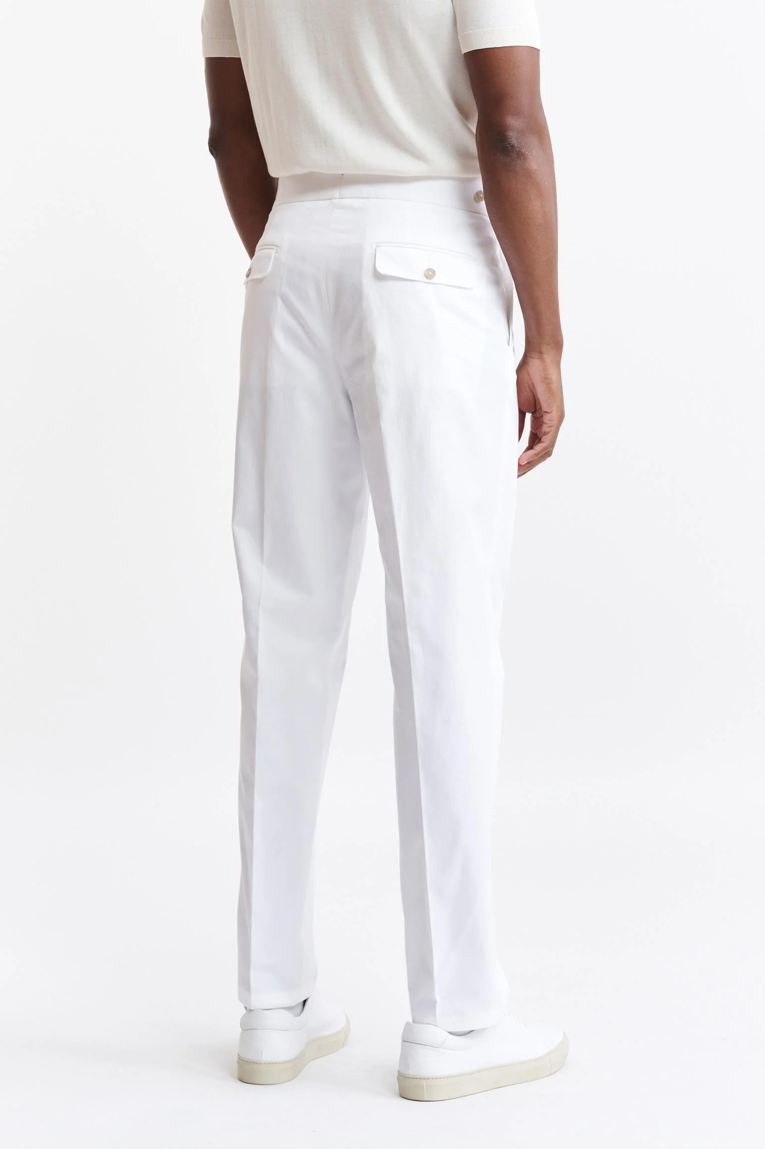 White Cotton Gurkha Trousers Cashmere Cotton - Image 6
