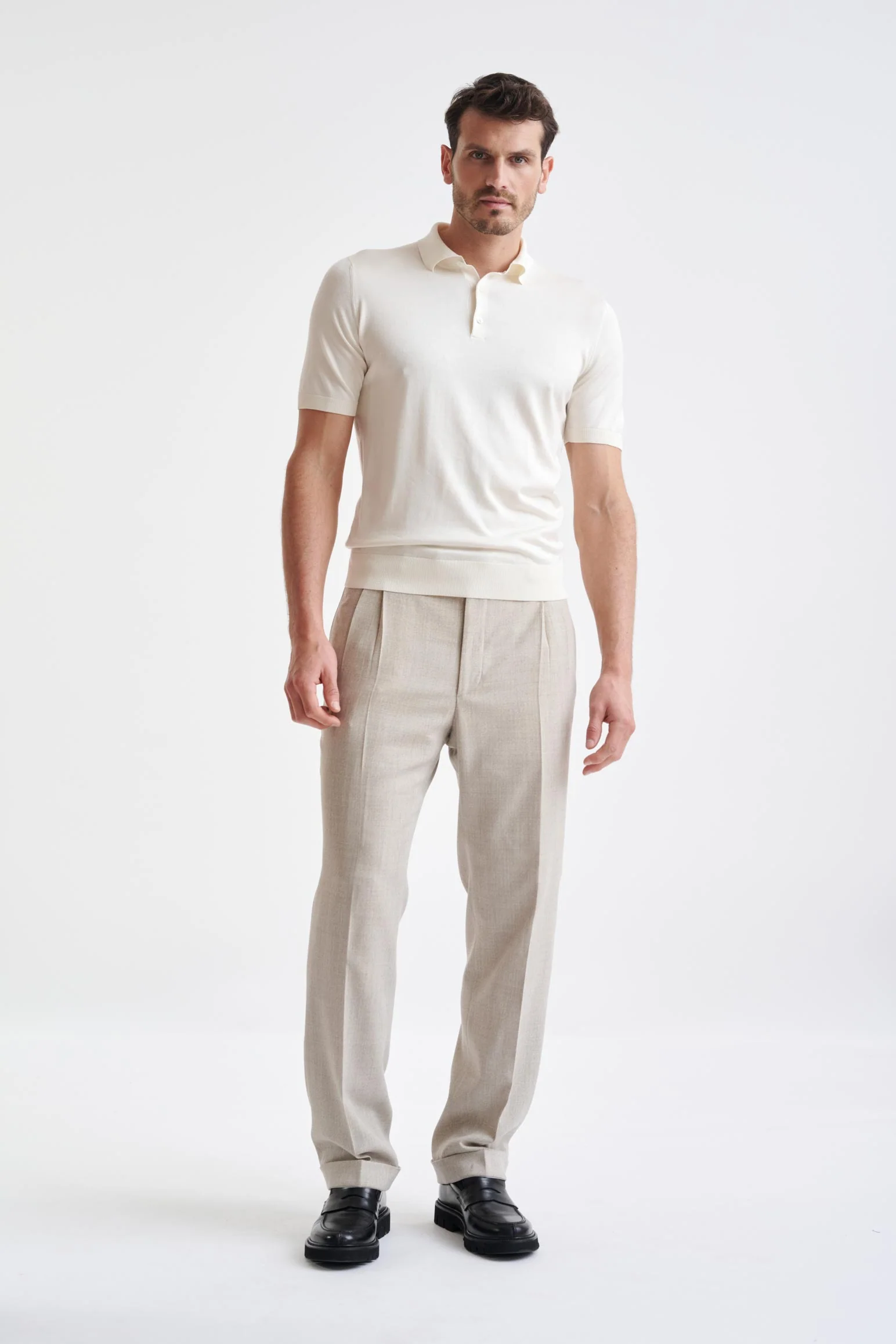 Off-White Cotton Kendal Knitted Polo Shirt - Image 3