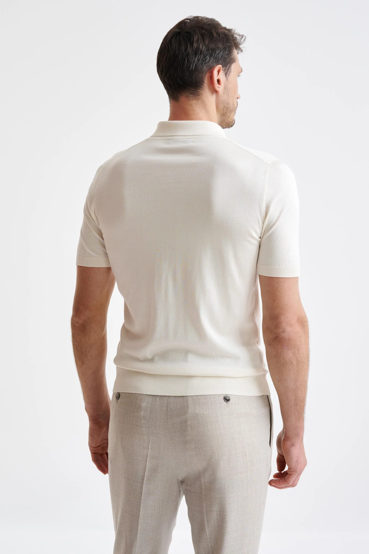 Off-White Cotton Kendal Knitted Polo Shirt - Image 4