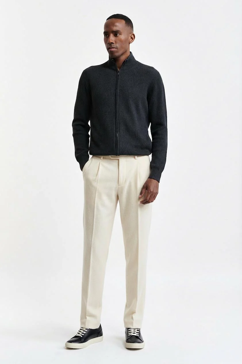 White Signature Trousers Cashmere Cotton
