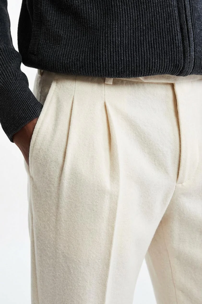 White Signature Trousers Cashmere Cotton - Image 2