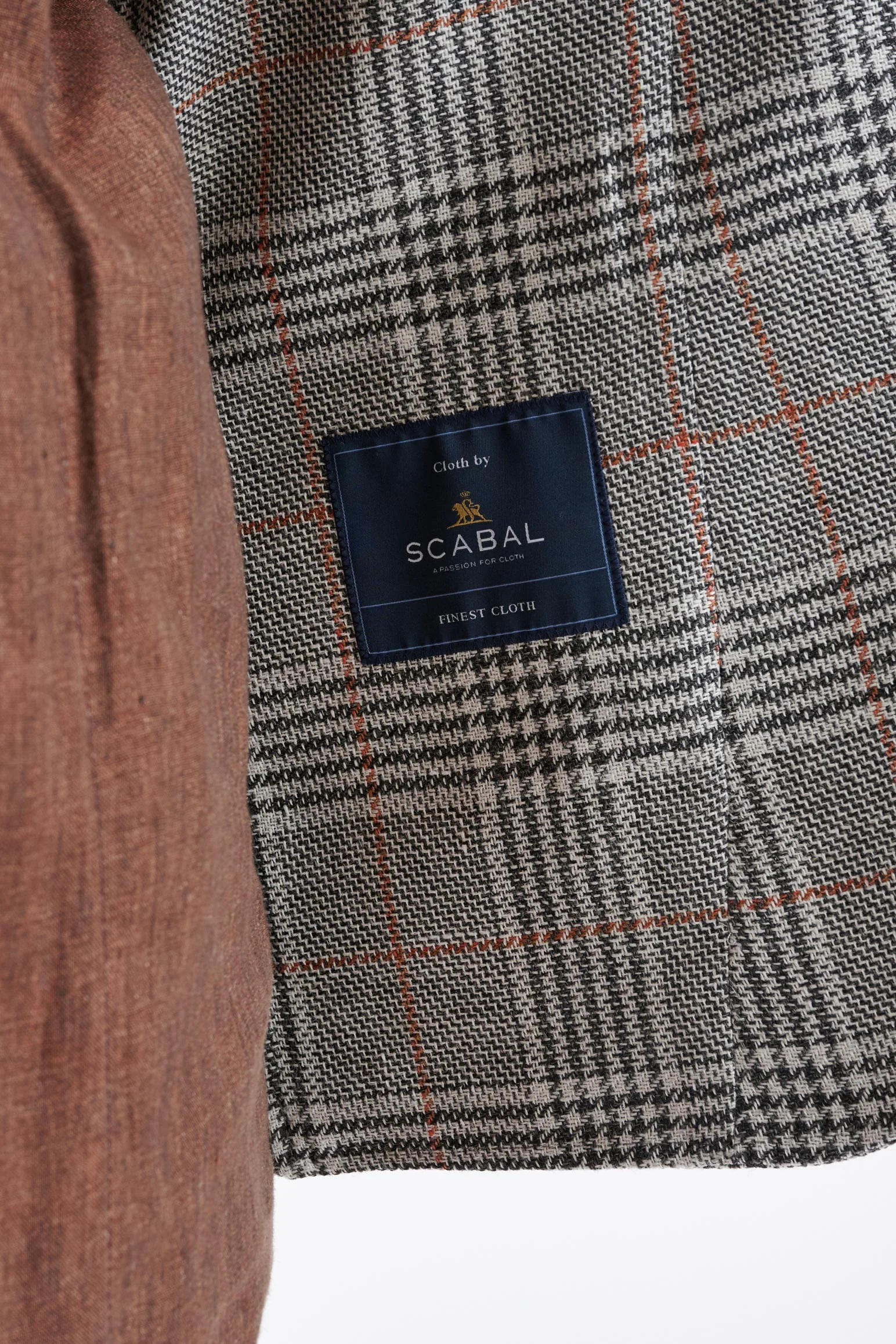 Light Grey Check Wool & Linen Kenton Jacket Amalfi Trend - Image 4