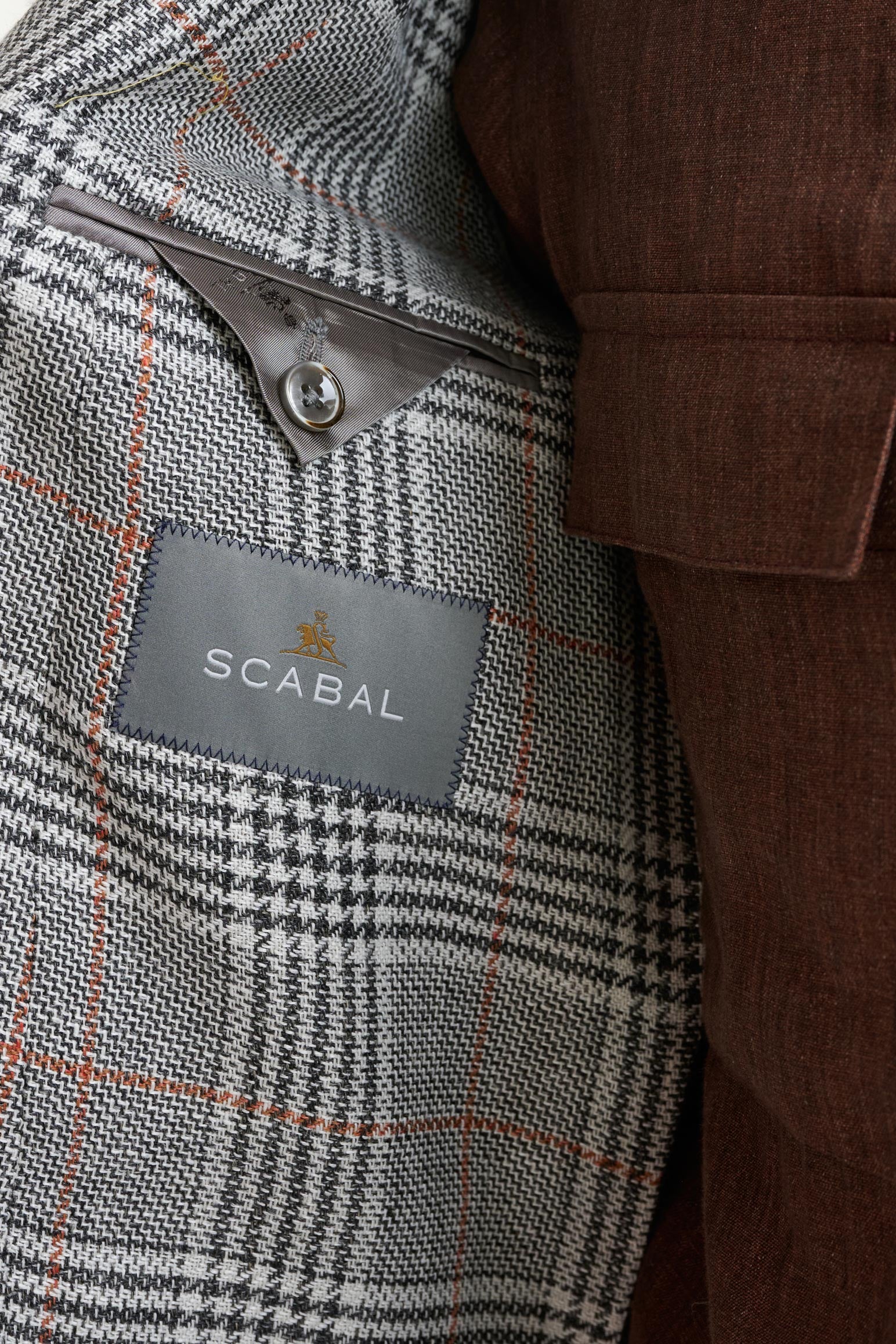 Light Grey Check Wool & Linen Kenton Jacket Amalfi Trend - Image 5
