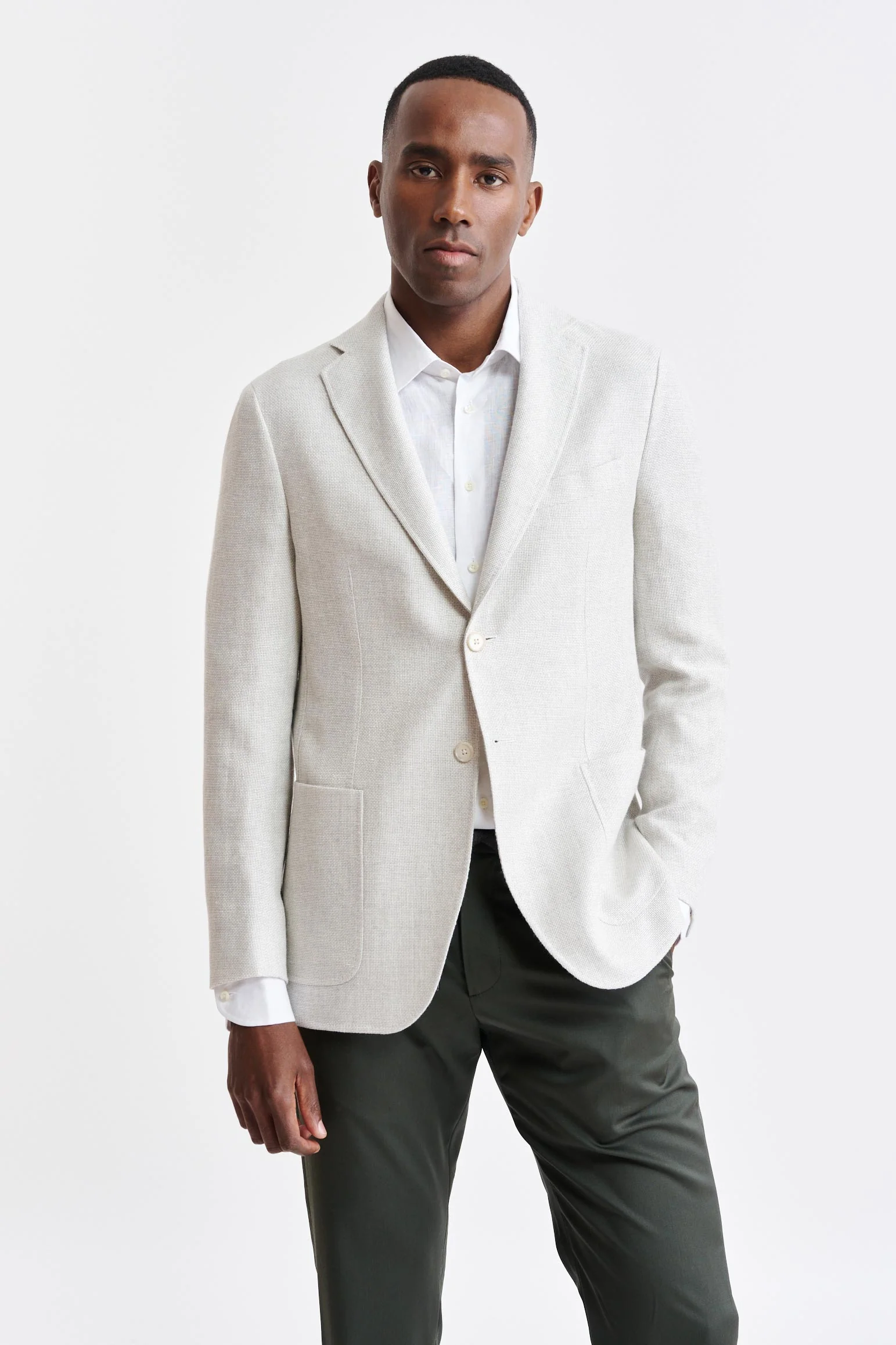 White Wool & Linen Kenton Jacket Jazz