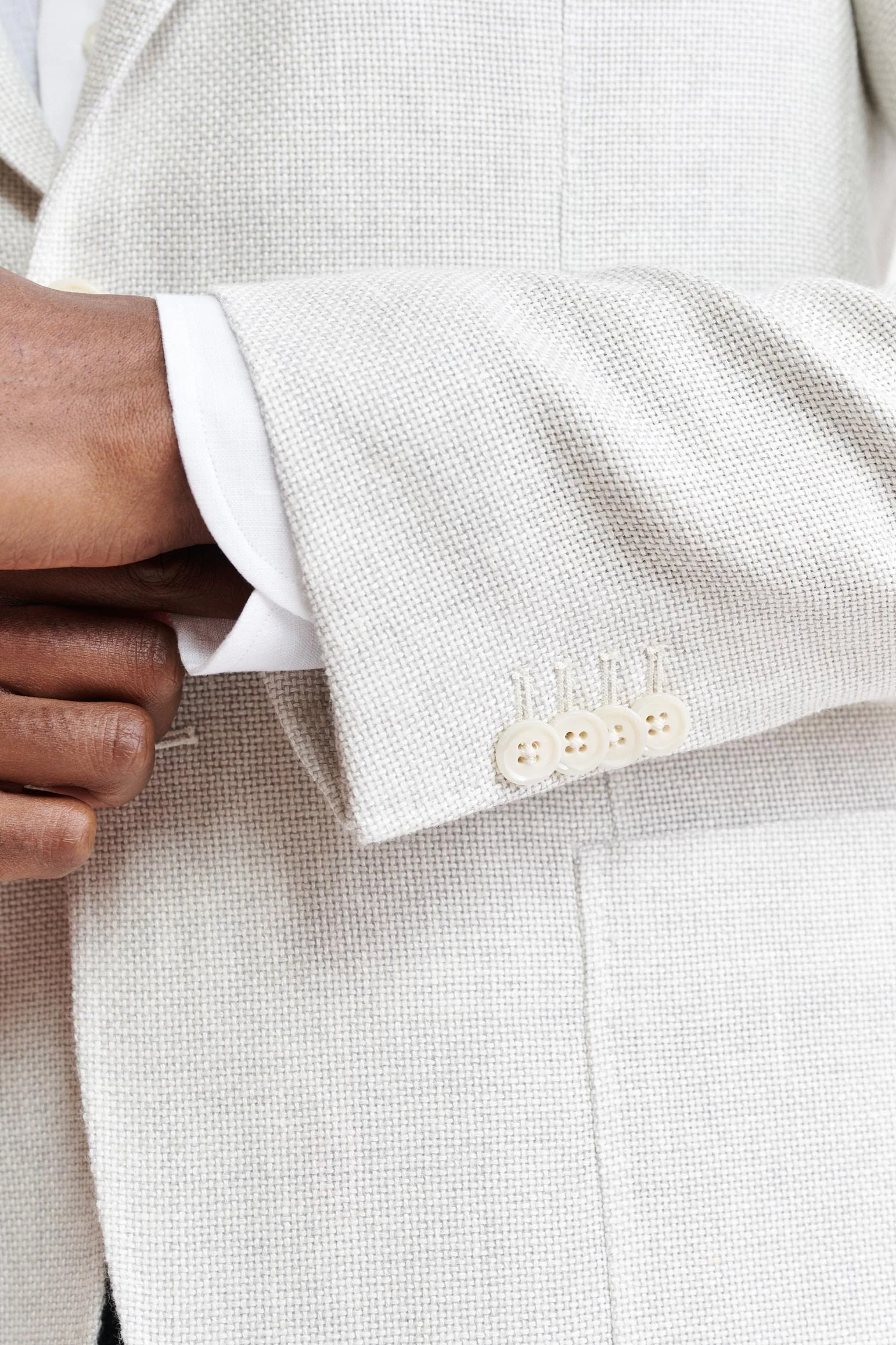 White Wool & Linen Kenton Jacket Jazz - Image 2