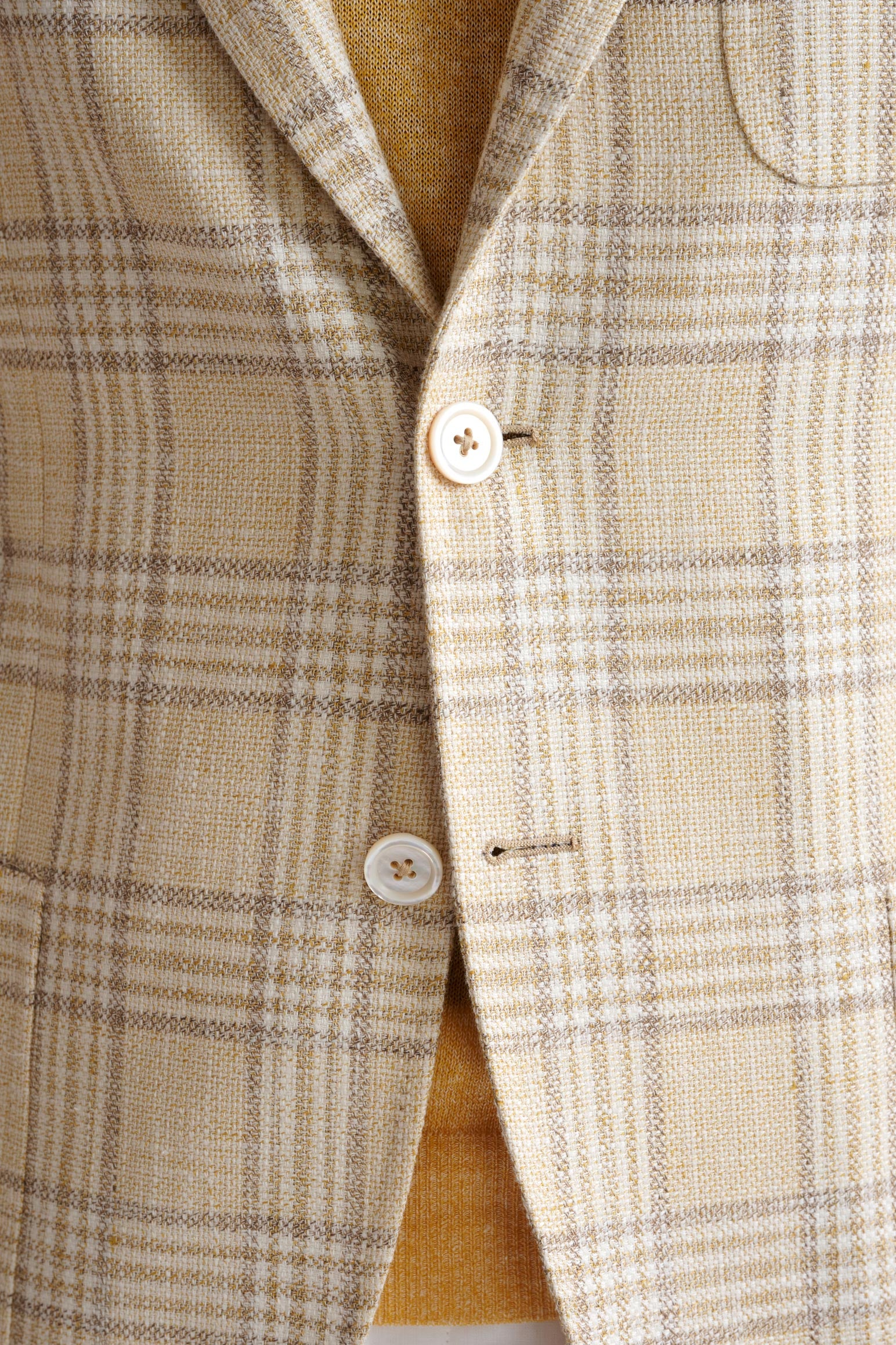 Yellow Check Cotton & Linen Kenton Jacket Amalfi Trend - Image 3