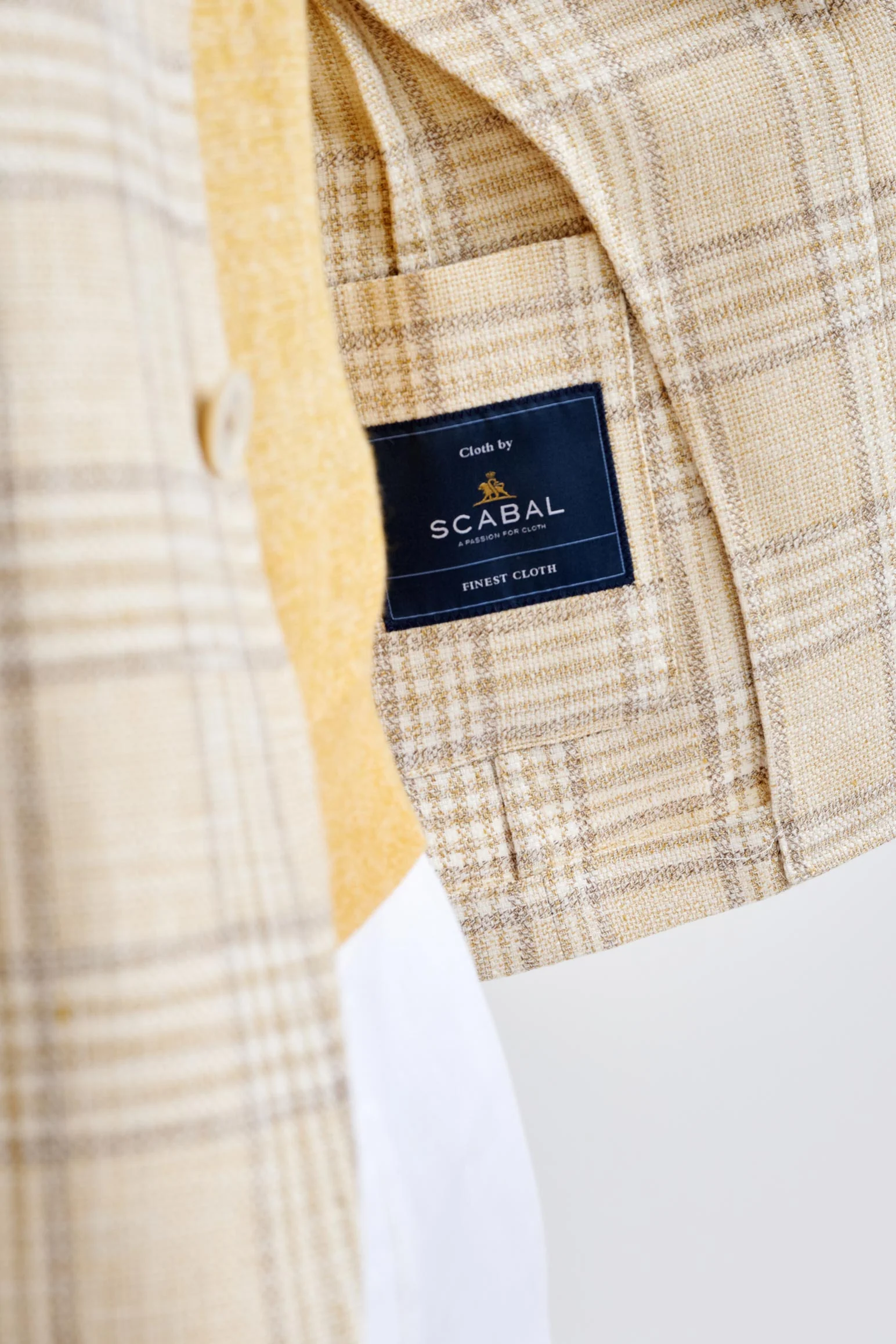 Yellow Check Cotton & Linen Kenton Jacket Amalfi Trend - Image 4
